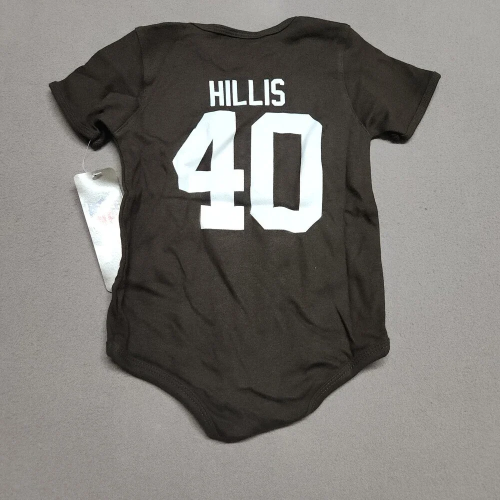 Nfl Peyton Hillis 40 Cleveland Browns Infant Bodysuit 18M Brown Romper 156